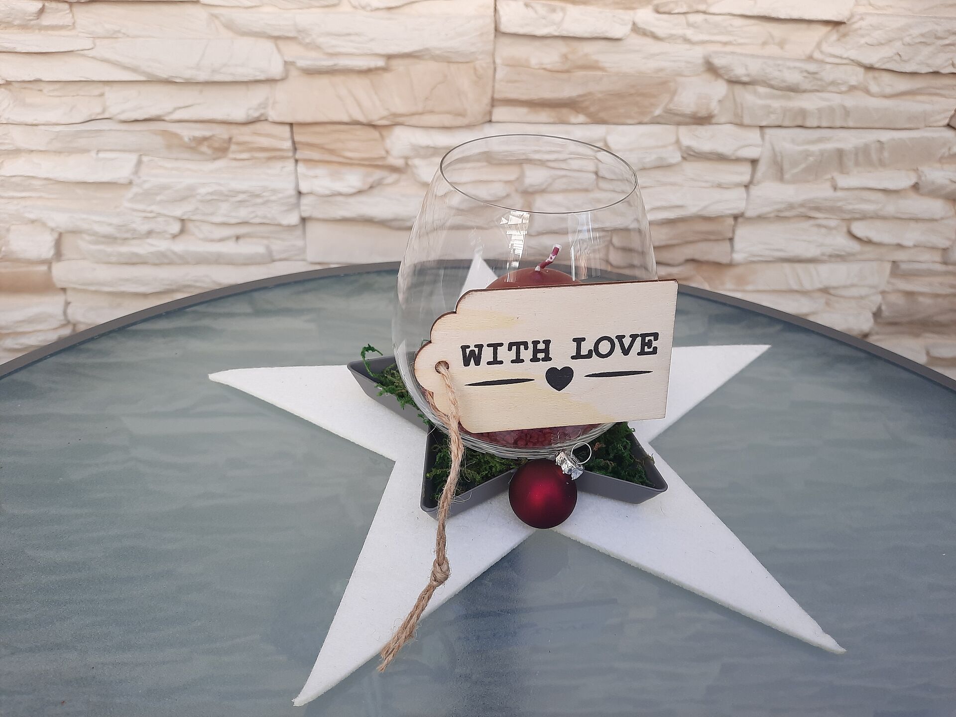 Filzstern- Windlicht