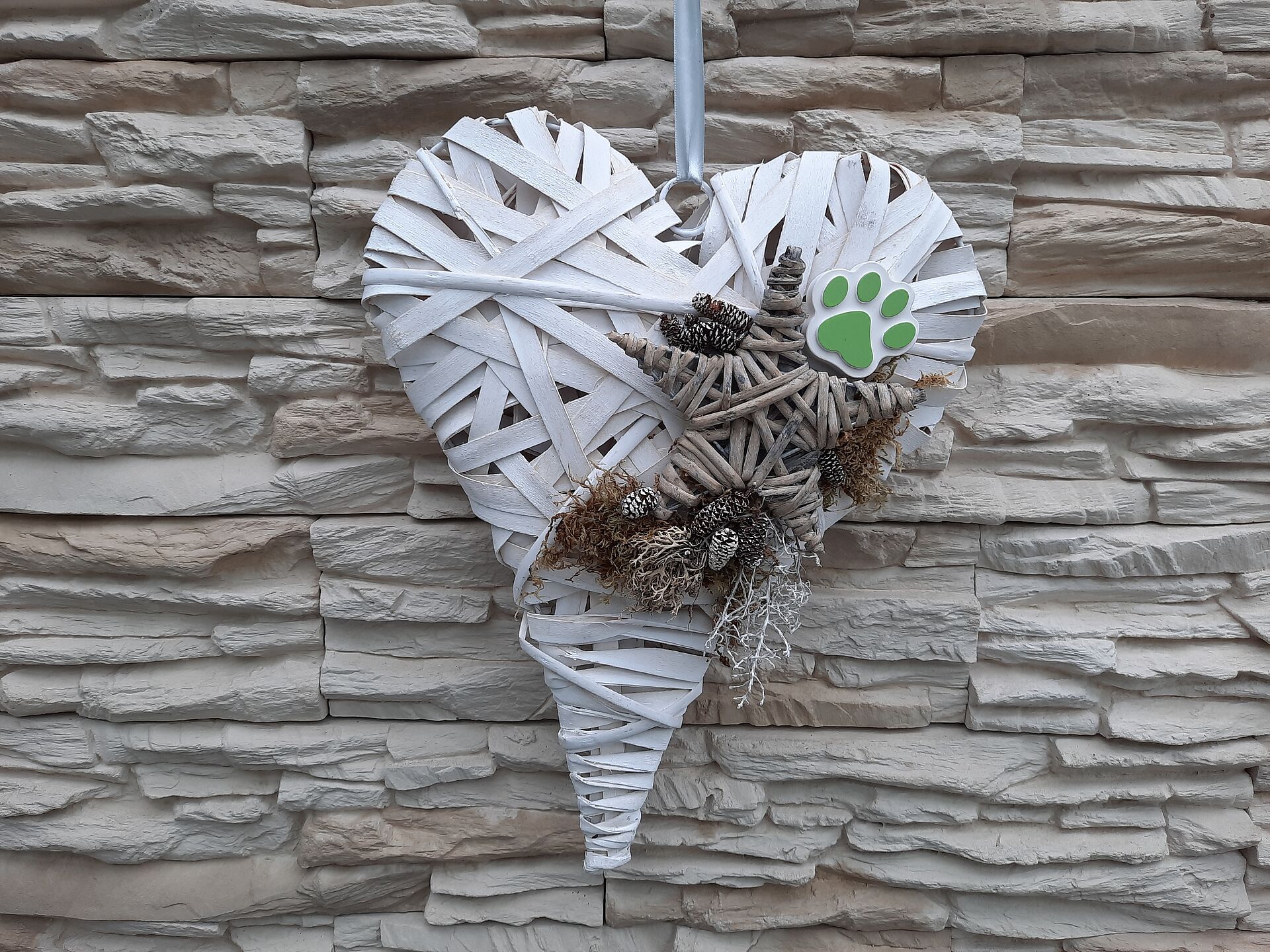 Hängeherz -weiss-gross