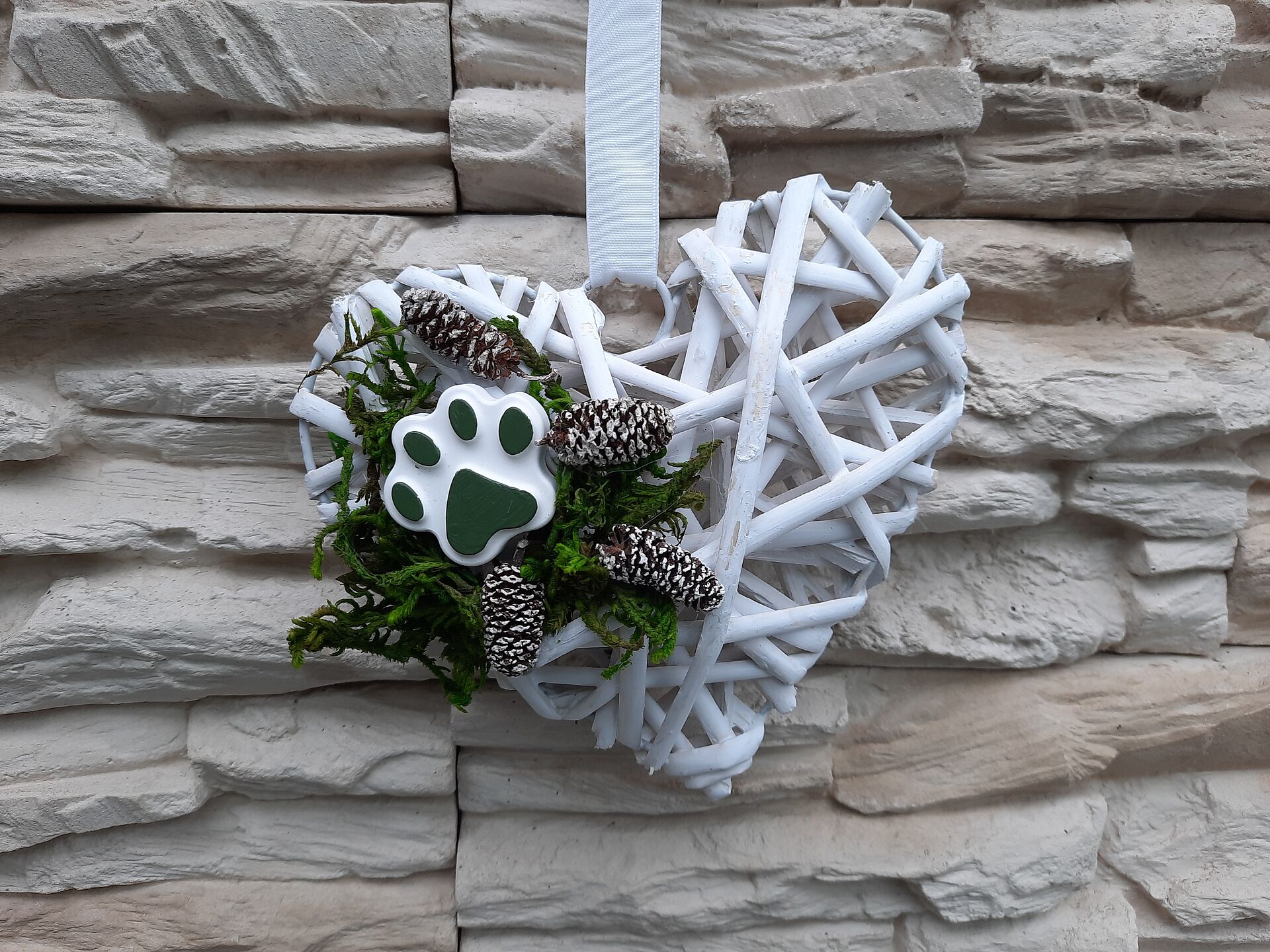 Hängeherz -weiss-klein